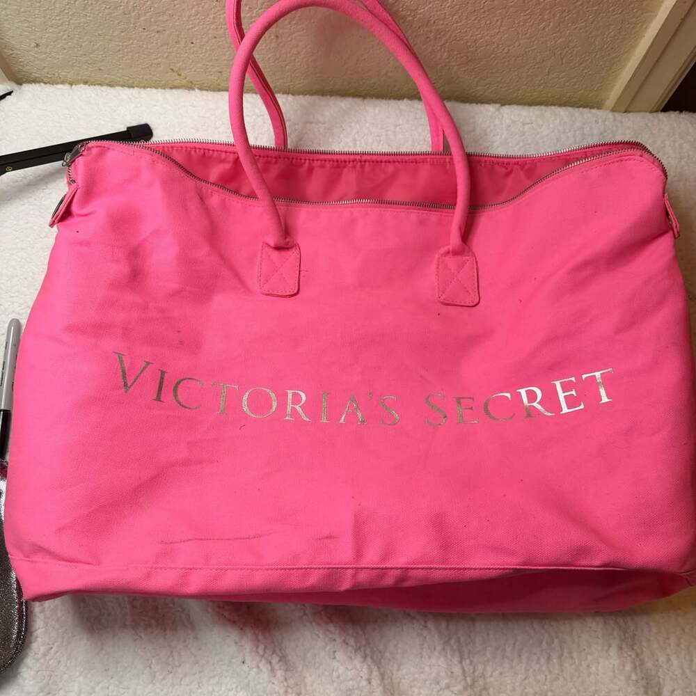 Victoria's Secret Pink Canvas Weekender Tote Bag